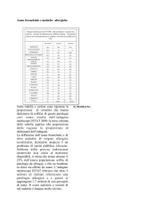 Asma bronchiale e malattie allergiche Nelle tabelle e cartine sono