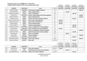 AVELLINO CORSI DI RECUPERO ESTIVI anno scolastico 2015-2016