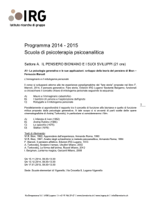 Programma Scuola di psicoterapia 2014-2015