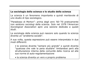 La sociologia della scienza e lo studio della scienza