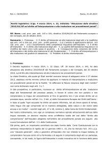 Rel. n. III/05/2014 Roma, 31.03.2014 Novità legislative: d.lgs. 4