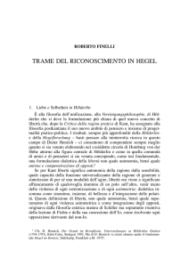 trame del riconoscimento in hegel