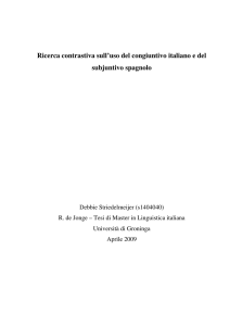 Ricerca contrastiva sull`uso del congiuntivo italiano e del subjuntivo