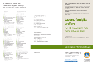 pieghevole Convegno Lavoro Famiglia Welfare II versione.indd