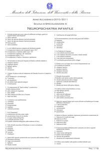 Neuropsichiatria infantile - Scuole di Specializzazione in Medicina