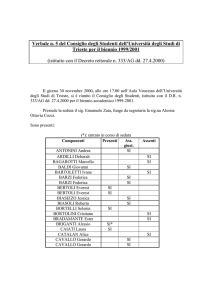 Verbale n. 5 del Consiglio degli Studenti dell`Università degli Studi