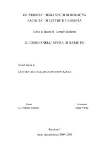 universita` degli studi di bologna facolta` di lettre e filosofia il comico