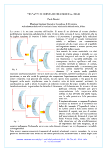 Trapianto di cornea ed educazione al dono