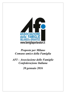 Proposte per Milano Comune amico della Famiglia AFI