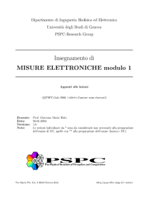 MISURE ELETTRONICHE modulo 1 - PSPC-lab