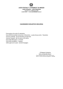 liceo statale “f. petrarca” di arezzo calendario scolastico 2015/2016