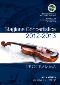 Stagione Concertistica di Ateneo - Programma completo A.A. 2012