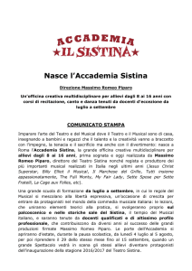 Comunicato Accademia Sistina