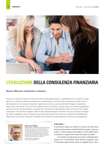 l`eVolUzione Della ConSUlenza Finanziaria