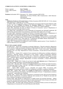 Curriculum accademico - Università di Macerata