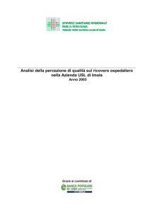 Analisi della percezione di qualità sul ricovero ospedaliero nella