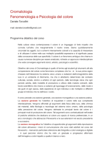 programma Cromatologia (Prof. Torcellini - Biennio) 2015-2016