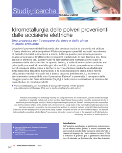 Idrometallurgia delle polveri provenienti dalle acciaierie