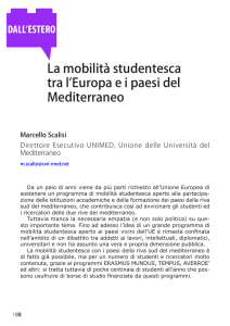 La mobilità studentesca tra l`Europa ei paesi del Mediterraneo