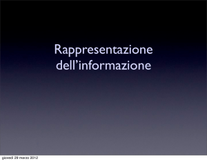 Rappresentazione dell`informazione