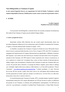 Note bibliografiche su Tommaso d`Aquino 1. in Italia