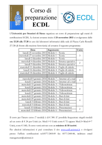 Corso di preparazione ECDL - Università per Stranieri di Siena