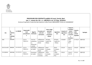 Tabella delle procedure per contratti pubblici di lavori, servizi