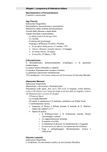 Allegato 1, programma di letteratura italiana Caratteri e connessioni