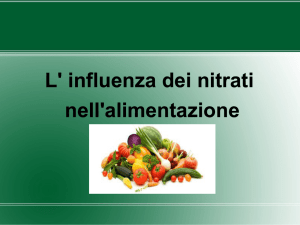 L` influenza dei nitrati nell`alimentazione
