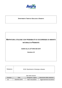 mappatura litologie con probabilità di occorrenza di amianto