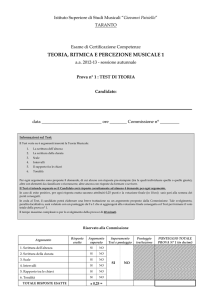 vedi test n. 10 TERPEM 1 - Istituto Musicale Giovanni Paisiello