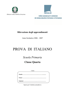 prova invalsi 2006 – 2007 italiano scuola elementare classe quarta