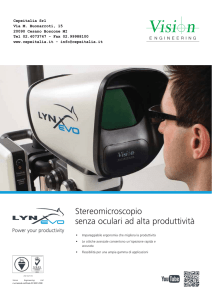 Stereomicroscopio senza oculari ad alta produttività
