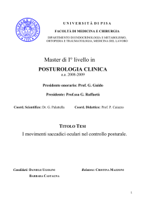 Tesi Master Posturologia Pisa