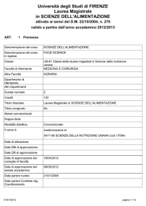 Regolamento del Corso di Laurea - Corso di Laurea Magistrale in