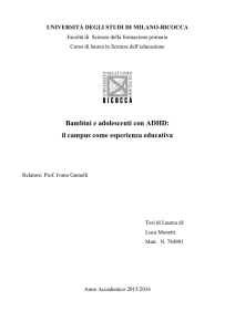 Bambini e adolescenti con ADHD: il campus come