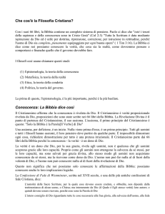 Che cos`è la Filosofia Cristiana? Conoscenza: La Bibbia dice così