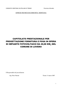 CAPITOLATO PRESTAZIONALE PER PROGETTAZIONE