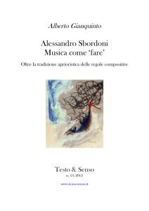 Alessandro Sbordoni Musica come `fare`