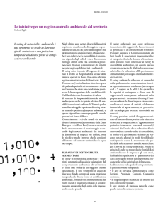 Le iniziative per un miglior controllo ambientale del territorio