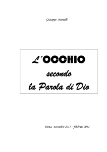 L`OCCHIO secondo la Parola di Dio