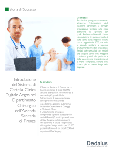 Introduzione del Sistema di Cartella Clinica Digitale Argos