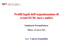 Profili legali dell`organizzazione di eventi ECM