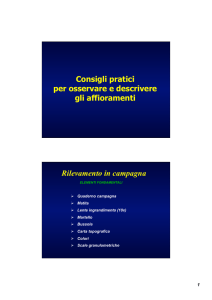 OSSERVAZIONI E MISURE IN AFFIORAMENTO