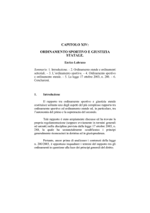 ordinamento sportivo e giustizia statale.