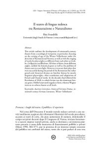 Il teatro di lingua tedesca tra Restaurazione e Naturalismo