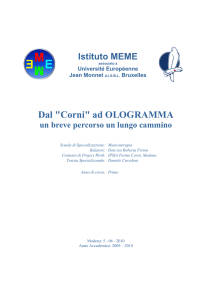 Istituto MEME: Dal "Corni" ad OLOGRAMMA
