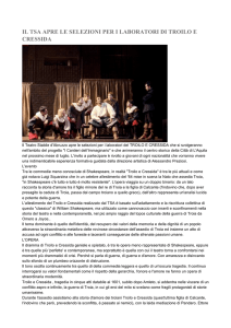 Bando Troilo e Cressida - Accademia Nazionale d`Arte Drammatica