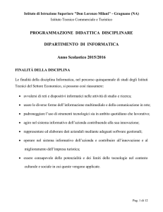 Programmazione Dipartimento Informatica Anno Scolastico 2015