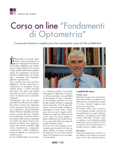 Corso on line “Fondamenti di Optometria”